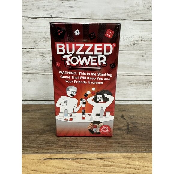 Buzzed Tower Party Game 21+ Created by WhatDoYouMeme? New Sealed Stacking Game - Picture 1 of 5